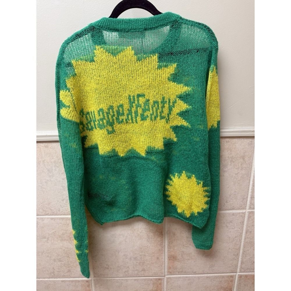 Savage X Fenty Knittin Pretty Loose Knit Unisex Sweater. Green Light. Sz XS. NWT - Picture 10 of 14